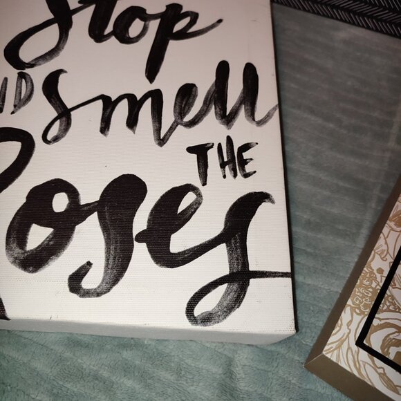 3 Signs Home Decor Wooden Canvas Love Brings us home smell the roses life Quotes - Picture 6 of 12